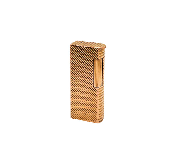 DUNHILL PARIS 1952 Aldunil Gas Pocket Lighter In 18kt Gold Vermeil .800 Silver