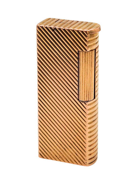 DUNHILL PARIS 1952 Aldunil Gas Pocket Lighter In 18kt Gold Vermeil .800 Silver