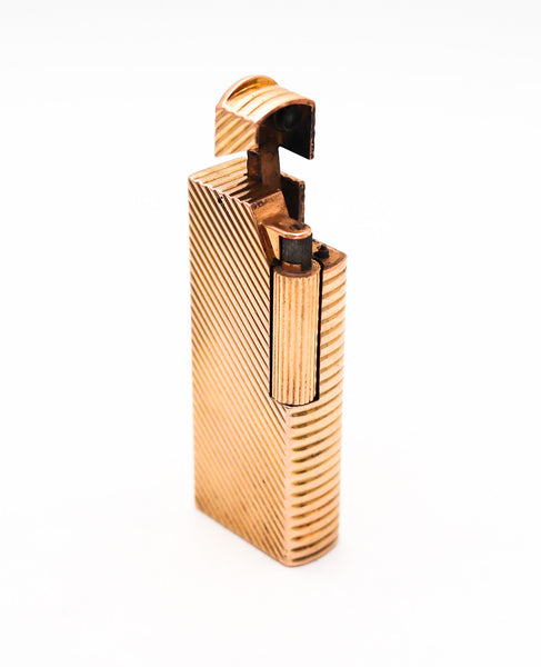 DUNHILL PARIS 1952 Aldunil Gas Pocket Lighter In 18kt Gold Vermeil .800 Silver