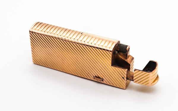 DUNHILL PARIS 1952 Aldunil Gas Pocket Lighter In 18kt Gold Vermeil .800 Silver