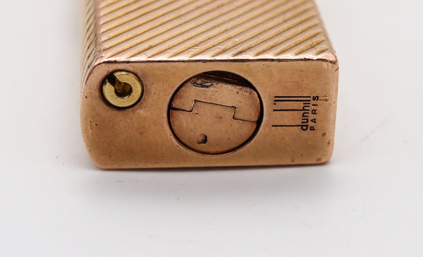 DUNHILL PARIS 1952 Aldunil Gas Pocket Lighter In 18kt Gold Vermeil .800 Silver