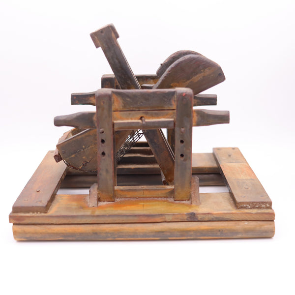 FOLK ART 1880 USA Scale Patent Of Gold Processing Mill In Wood Copper & Steel