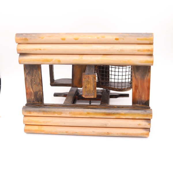 FOLK ART 1880 USA Scale Patent Of Gold Processing Mill In Wood Copper & Steel