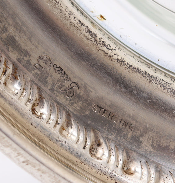 EDWARDIAN 1905 Heisey Bar Shaker In Engraved Crystal And .925 Sterling Silver