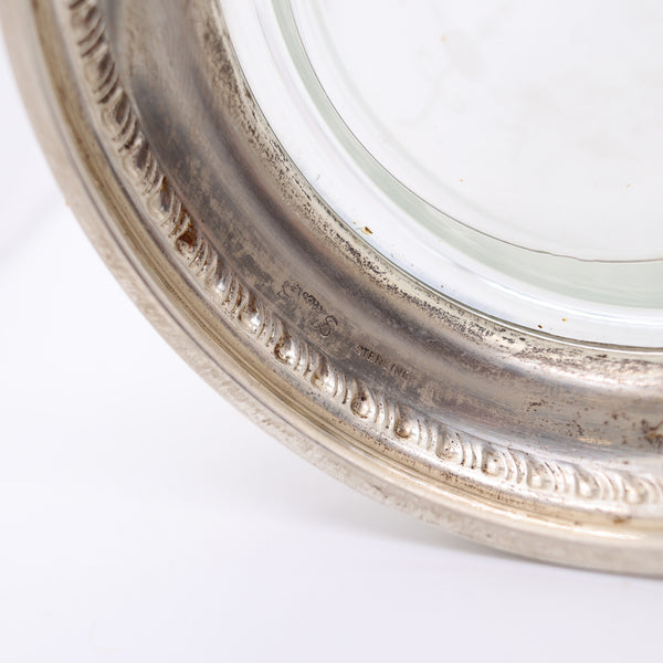 EDWARDIAN 1905 Heisey Bar Shaker In Engraved Crystal And .925 Sterling Silver