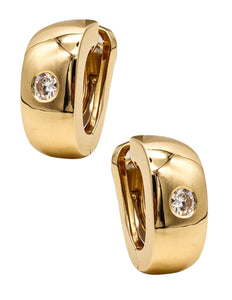 -Mauboussin Paris Pair Of Huggie Earrings In Solid 18Kt Yellow Gold With Diamonds