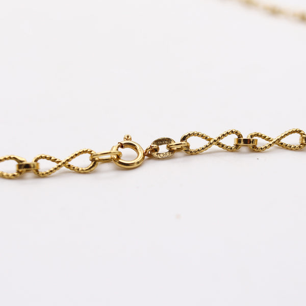 -Alessi Domenico 1970 Retro Modern Twisted Long Chain In Solid 18Kt Yellow Gold