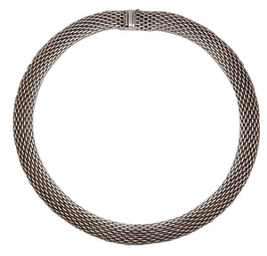 -Tiffany & Co. Vintage Woven Necklace Choker  In Solid .925 Sterling Silver