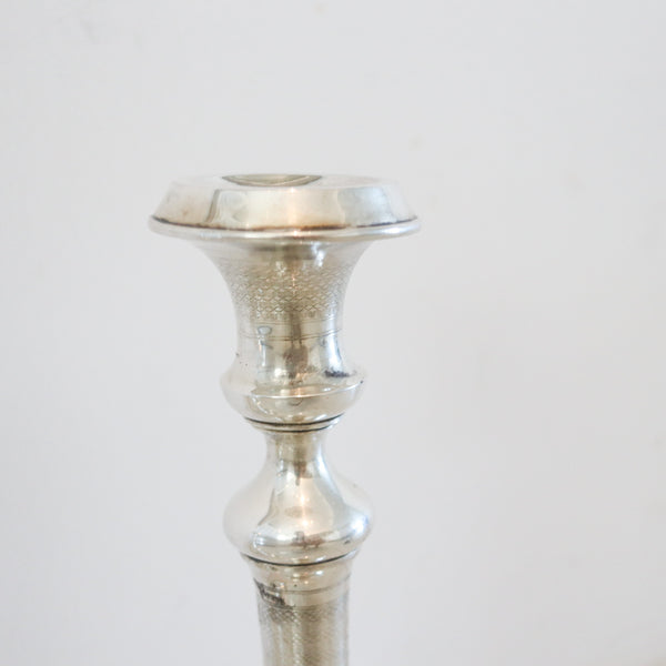 AUSTRIAN HUNGARIAN Empire 1870 Pair Of Tall Table Candlestick In .800 Silver