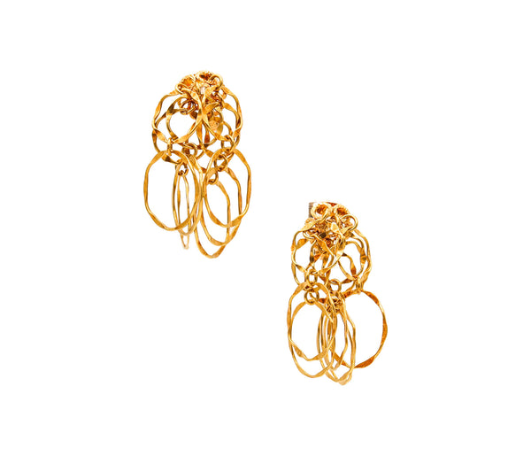 CARTIER Roma 1970 Kinetic Dangle Circles Drops Earrings In 18Kt Yellow Gold