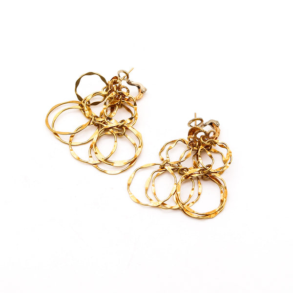 CARTIER Roma 1970 Kinetic Dangle Circles Drops Earrings In 18Kt Yellow Gold