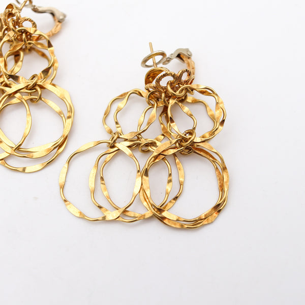 CARTIER Roma 1970 Kinetic Dangle Circles Drops Earrings In 18Kt Yellow Gold