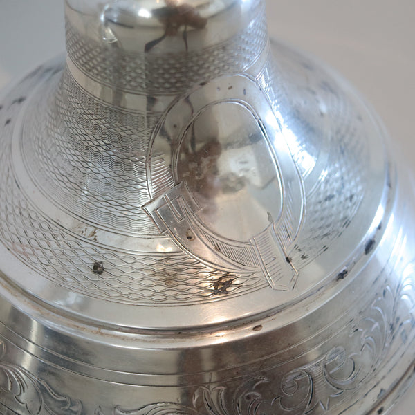 AUSTRIAN HUNGARIAN Empire 1870 Pair Of Tall Table Candlestick In .800 Silver