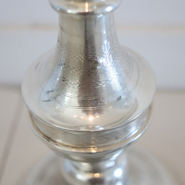 AUSTRIAN HUNGARIAN Empire 1870 Pair Of Tall Table Candlestick In .800 Silver