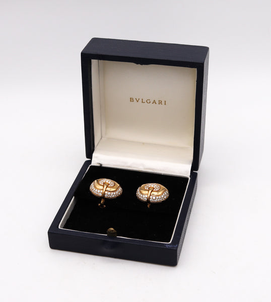 -Bvlgari Roma Clips Earrings In 18Kt Yellow Gold With 2.88 Cts In VS Diamonds