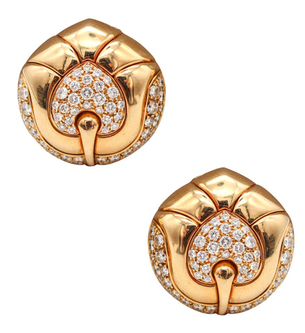 -Bvlgari Roma Clips Earrings In 18Kt Yellow Gold With 2.88 Cts In VS Diamonds