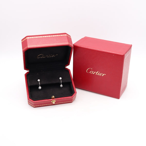 -Cartier D'Amour Dangle Drop Earrings In 18Kt White Gold With VVS Diamonds