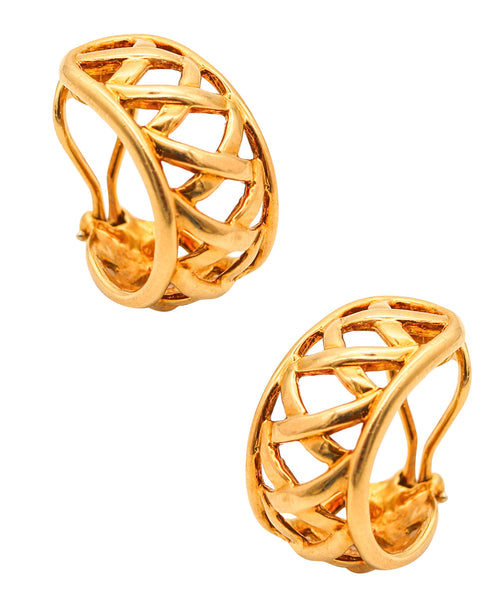 TIFFANY & CO. 1982 By Paloma Picasso Hoops Earrings In Solid 18Kt Yellow Gold