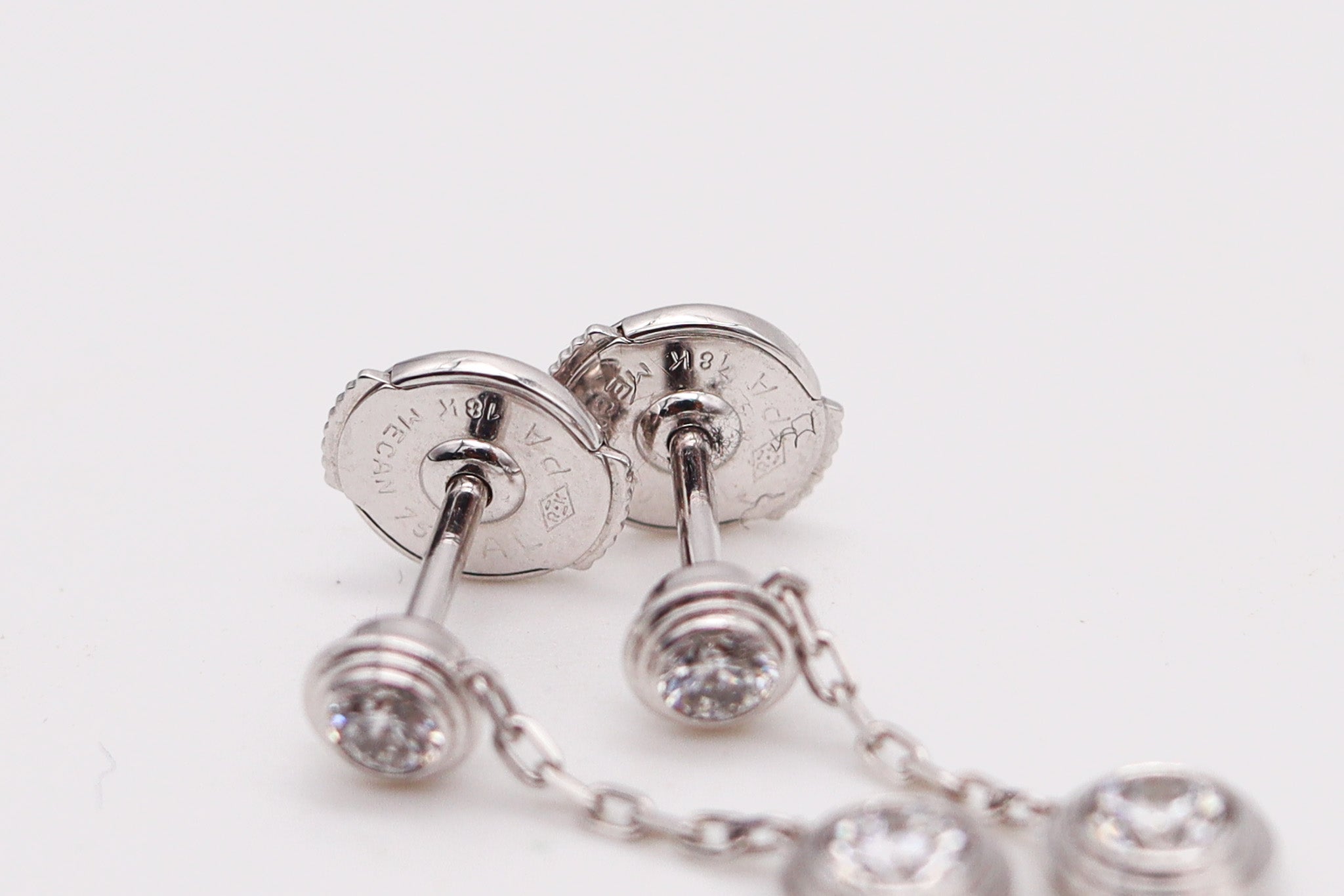 Cartier D'Amour Dangle Drop Earrings In 18Kt White Gold With