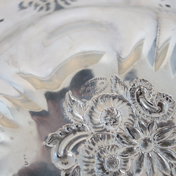 J.E. CALDWELL 1910 Large Decorative art nouveau Tray In .925 Sterling Silver