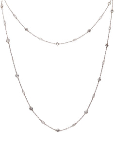 STATIONS CHAIN 1930 Art Deco Long Necklace In Platinum With 6.05 Ctw In Diamonds