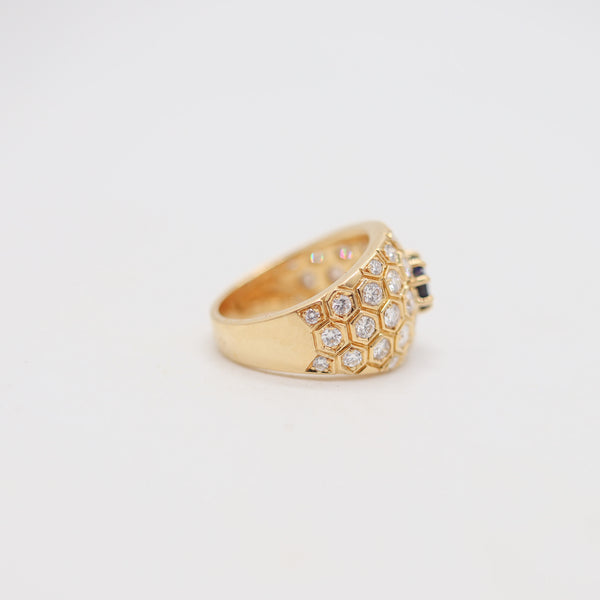 MAUBOUSSIN Paris Cocktail Ring In 18Kt Gold With 3.24 Cwt. In Sapphire & Diamonds