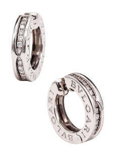 -Bvlgari Signatures B Zero Huggie Earrings In 18Kt White Gold With VS Diamonds