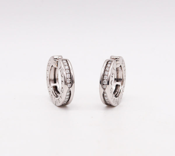 -Bvlgari Signatures B Zero Huggie Earrings In 18Kt White Gold With VS Diamonds