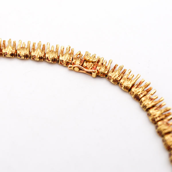 MARCHAK Paris 1950 Retro Modernist Necklace In 18Kt Gold With Diamonds