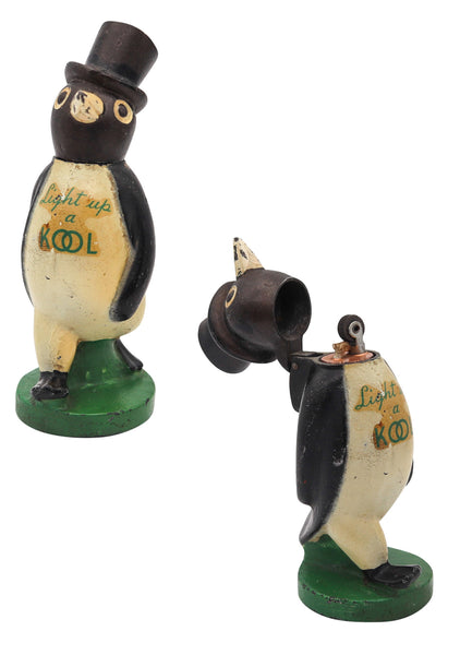 WILLIE KOOL 1938 The Penguin Figural Bar And Table-Desk Petrol Lighter