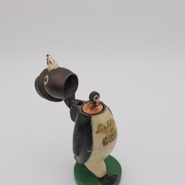 WILLIE KOOL 1938 The Penguin Figural Bar And Table-Desk Petrol Lighter