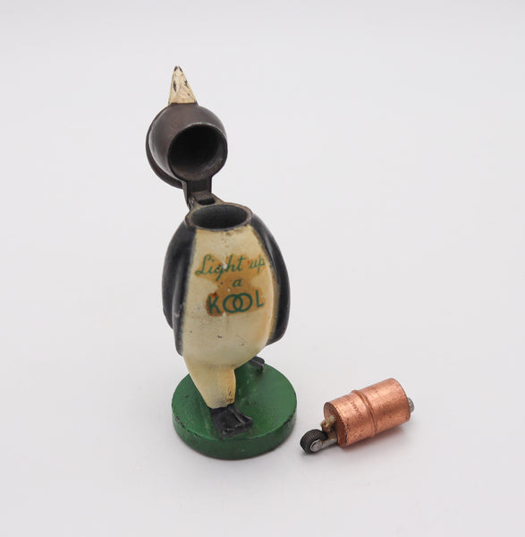 WILLIE KOOL 1938 The Penguin Figural Bar And Table-Desk Petrol Lighter