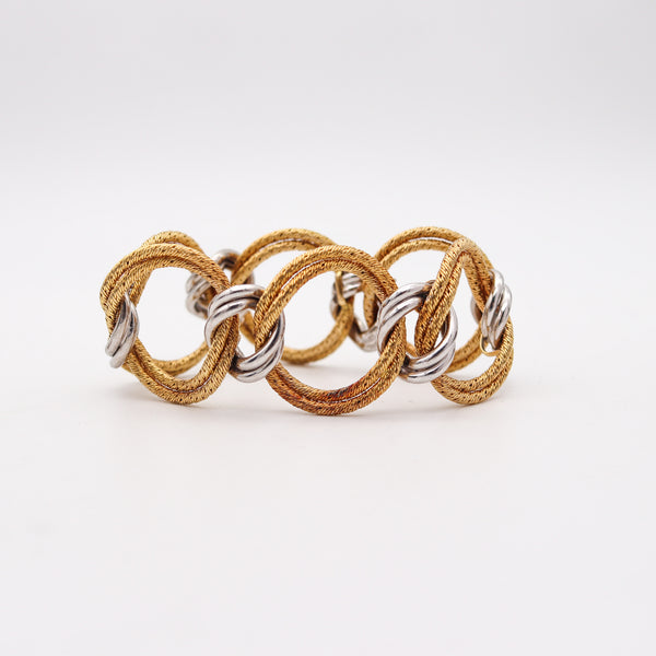 GORGES L'ENFANT 1972 Gourmettes Mailles Bracelet In Two Tones 18Kt Gold
