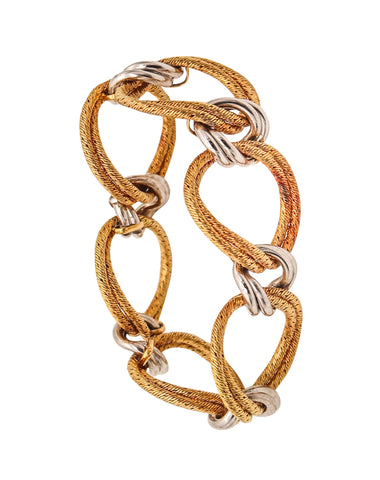 GORGES L'ENFANT 1972 Gourmettes Mailles Bracelet In Two Tones 18Kt Gold