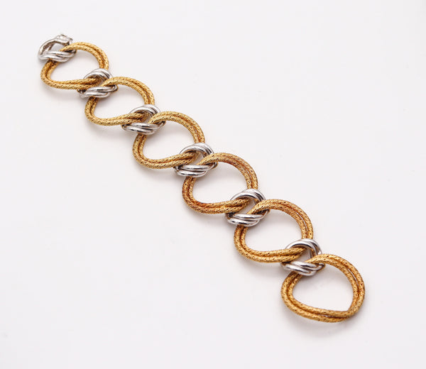 GORGES L'ENFANT 1972 Gourmettes Mailles Bracelet In Two Tones 18Kt Gold