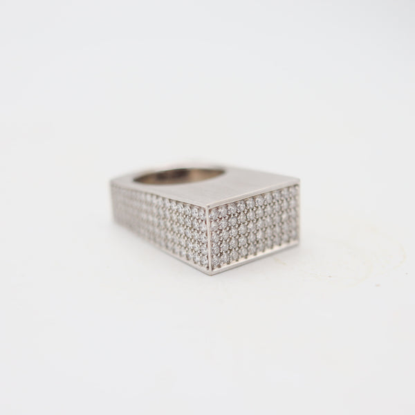 HENRICH & DENZEL Geometric Ring In 14Kt White Gold With 3.96 Cwt Diamonds
