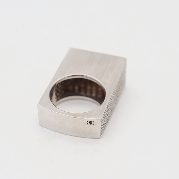HENRICH & DENZEL Geometric Ring In 14Kt White Gold With 3.96 Cwt Diamonds