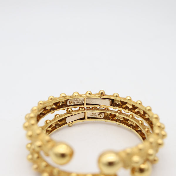DAVID WEBB 1975 Vintage Pair Of Cuff Bracelet In Solid 18Kt Yellow Gold