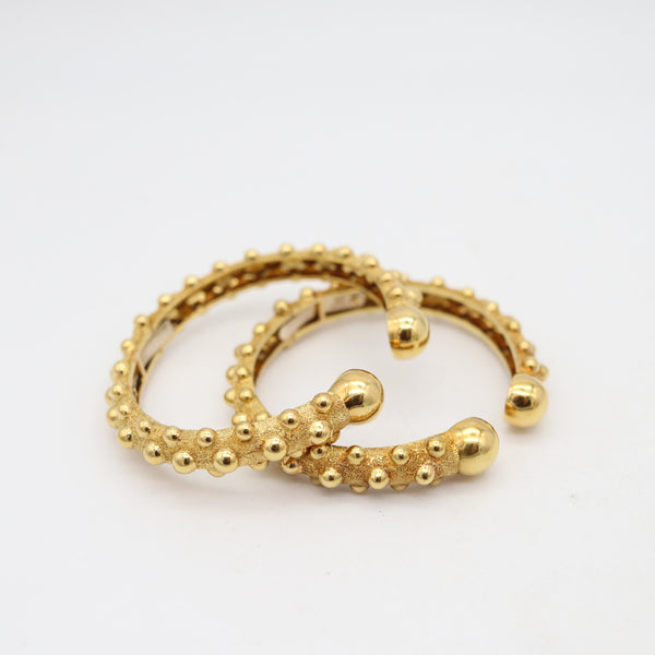DAVID WEBB 1975 Vintage Pair Of Cuff Bracelet In Solid 18Kt Yellow Gold