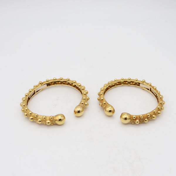 DAVID WEBB 1975 Vintage Pair Of Cuff Bracelet In Solid 18Kt Yellow Gold