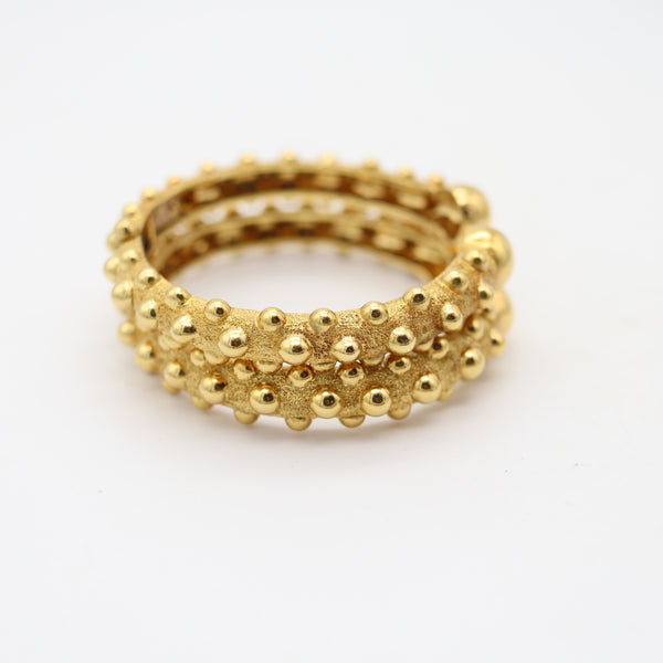 DAVID WEBB 1975 Vintage Pair Of Cuff Bracelet In Solid 18Kt Yellow Gold