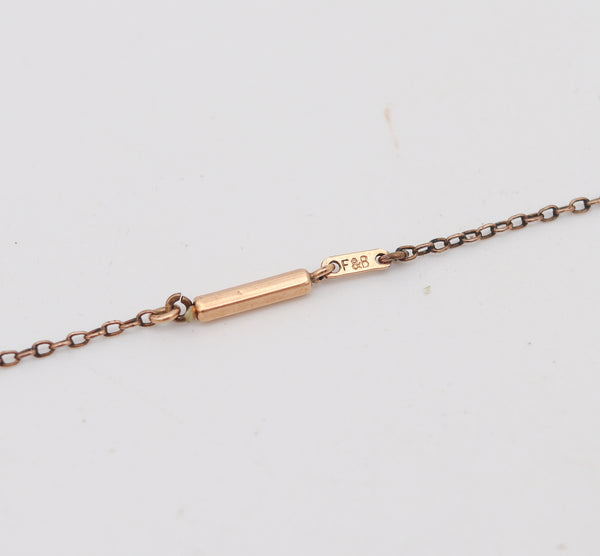 VICTORIAN 1870 Festoon Chained Necklace 9Kt Yellow Gold With Amethysts & Pearls