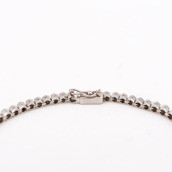 ART DECO 1930 Graduated Riviera Bracelet In Platinum With 5.40 Ctw Diamonds