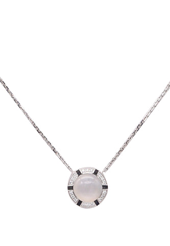 CHAUMET Paris Class-One Necklace In 18Kt White Gold With Diamonds & Moonstone