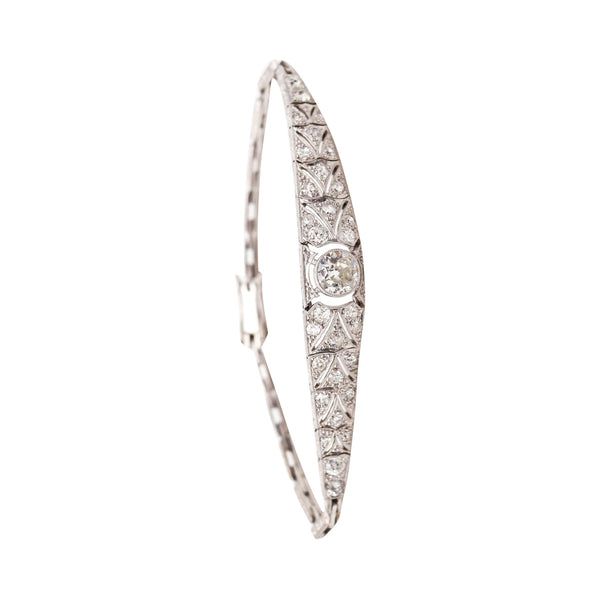 EDWARDIAN 1910 Transitional Bracelet In Platinum With 2.39 Ctw In Diamonds