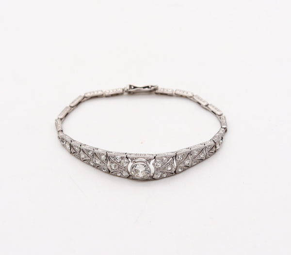 EDWARDIAN 1910 Transitional Bracelet In Platinum With 2.39 Ctw In Diamonds