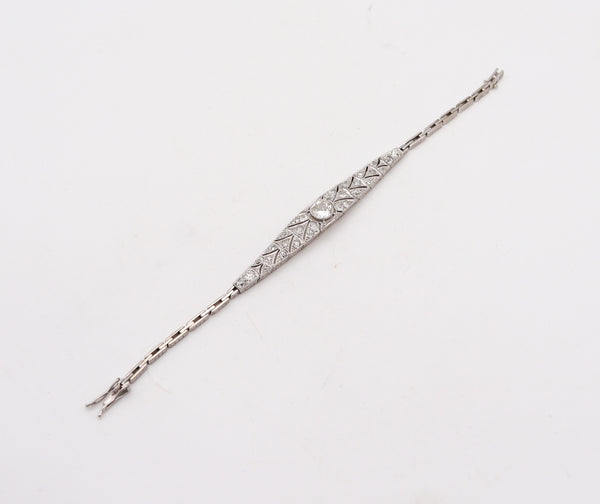 EDWARDIAN 1910 Transitional Bracelet In Platinum With 2.39 Ctw In Diamonds