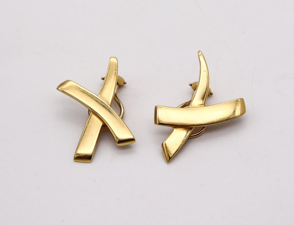 TIFFANY & CO. By Paloma Picasso Pair Of Graffiti X Earrings In 18Kt Yellow Gold