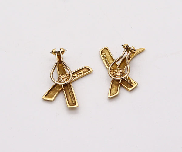 TIFFANY & CO. By Paloma Picasso Pair Of Graffiti X Earrings In 18Kt Yellow Gold