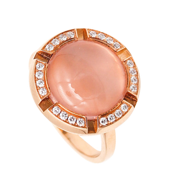 CHAUMET Paris Class-One Ring In 18Kt Gold With Diamonds & Moonstone